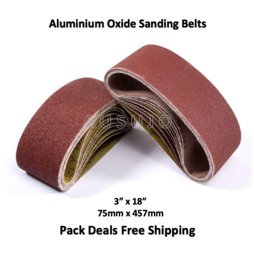 Free Shipping: 75mm X 457mm Sanding Belt 40 – 240 Grit Heavy Duty Cloth Backed