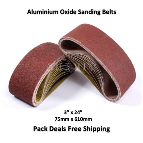 Free Shipping: 75mm X 610mm Sanding Belt 40 – 240 Grit Heavy Duty Cloth Backed
