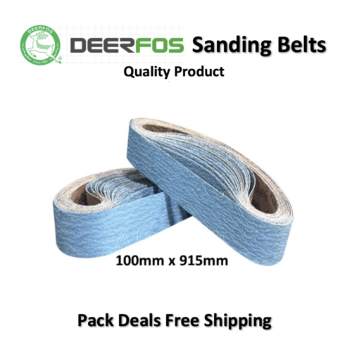 Free Shipping: Deerfos 100mm X 915mm Zirconia Sanding Belt 40 – 120 Grit Heavy Duty