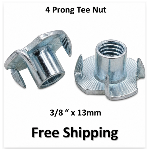 3/8″ x 13mm Internal Thread Tee T Nut 4 Prong