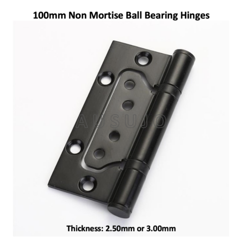 2.5mm 3.0mm Black Non Mortise Stainless Steel 100mm / 4″ Hirline Door Hinges