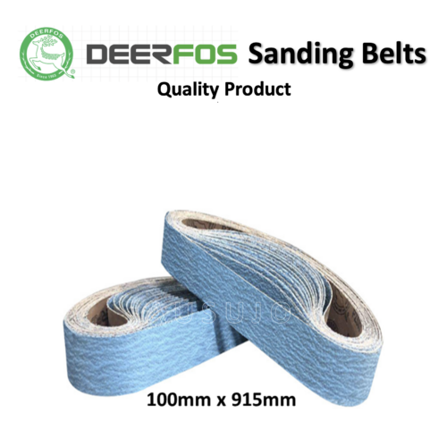 Deerfos 100mm X 915mm Zirconia Sanding Belt 40 – 120 Grit Heavy Duty