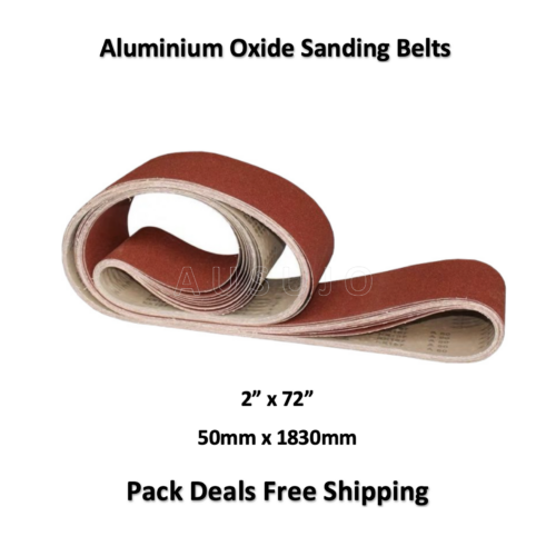 Free Shipping: 50mm X 1830mm 2″ x 72″ Sanding Belt 40 – 120 Grit Heavy Duty Cloth Backed