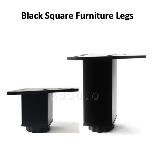 60mm 100mm 150mm 200mm Black Square Adjustable Furniture Legs
