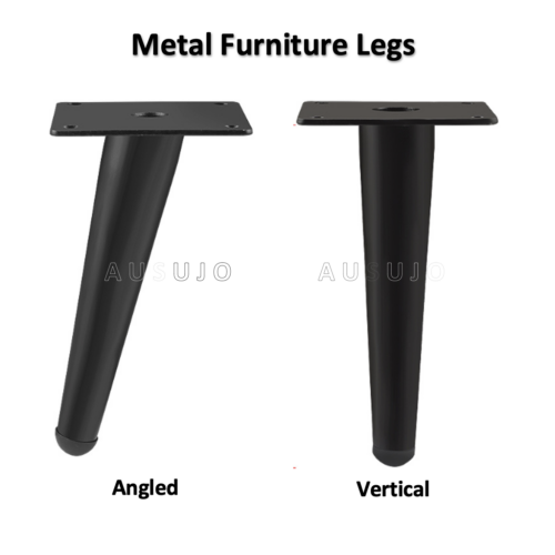 Scandi Black Vertical or Angled Tapered Metal Furniture Leg