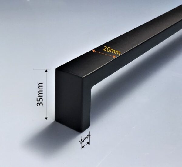 Urban 20mm Black Stainless Steel Kitchen Cabinet Door Drawer Handles - Image 2
