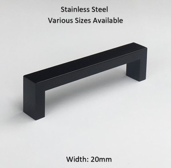 Urban 20mm Black Stainless Steel Kitchen Cabinet Door Drawer Handles - Image 4