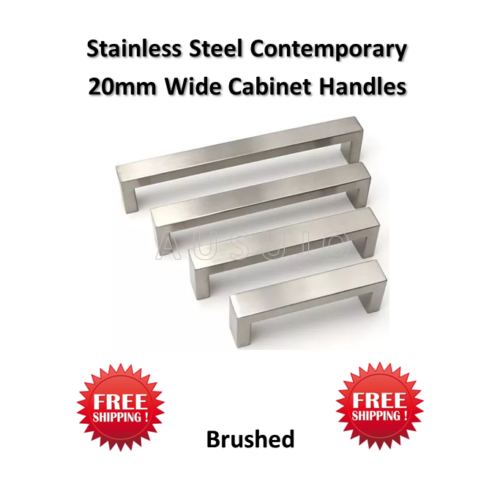free shipping: Urban 20mm Stainless Steel Kitchen Cabinet Square Handles