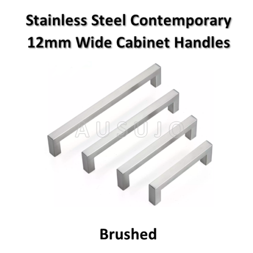 Urban 12mm Stainless Steel Kitchen Cabinet Door Drawer Square Handles