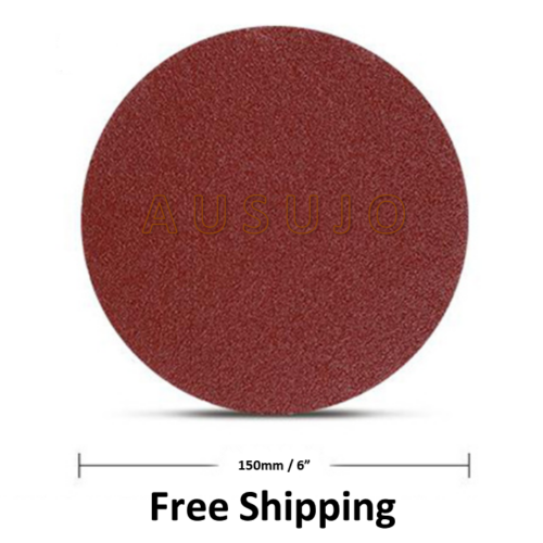 Free Shipping: 150mm / 6″ 40 – 1000 Grit Round Sanding Discs Hook Loop