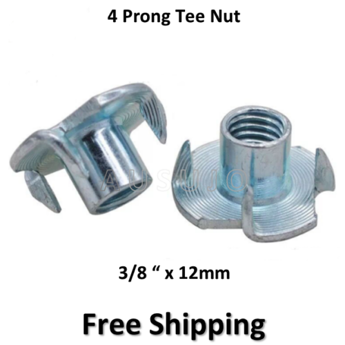 3/8″ x 12mm Internal Thread T Nut 4 Prong
