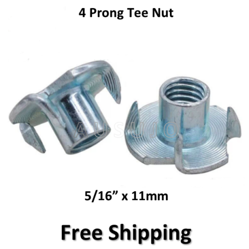 5/16″ x 11mm Internal Thread T Nut 4 Prong