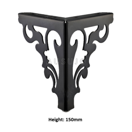 150mm Black Art Deco Metal Furniture Leg