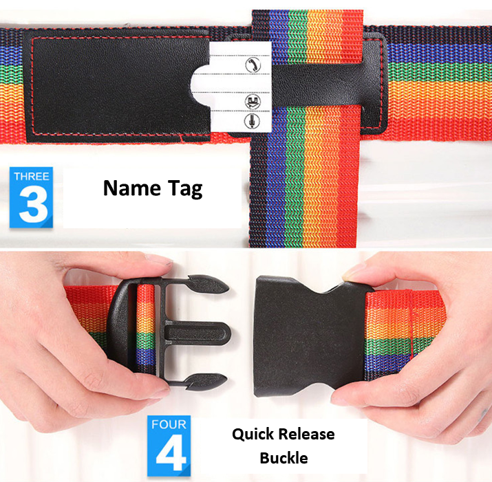 Rainbow Personalised Embroidered Cross Luggage Strap – AUSUJO