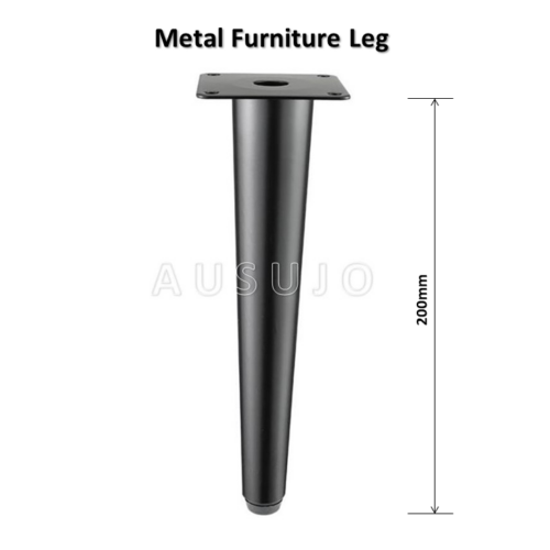 200mm 250mm 295mm Black Tapered Metal Furniture Leg