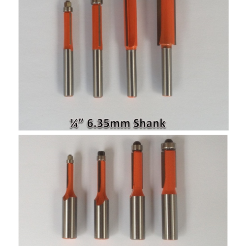 Set of 4 Flush Trim Router Bit Shank 1/4″ 6.35mm or 1/2″ 12.7mm