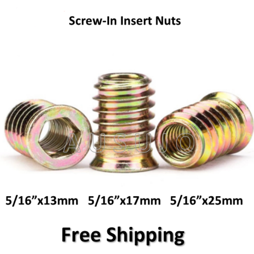 5/16″ x 13mm 17mm 25mm Screw-in Insert Nuts