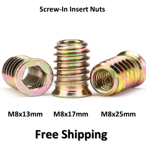 M8 x 13mm 17mm 25mm Screw-in Insert Nuts