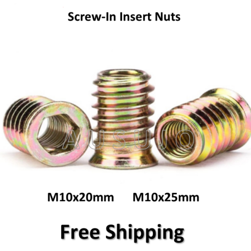 M10 x 20mm 25mm Screw-in Insert Nuts