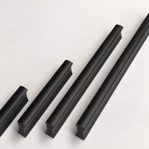 Black Slimline Contemporary Kitchen Cabinet Handles