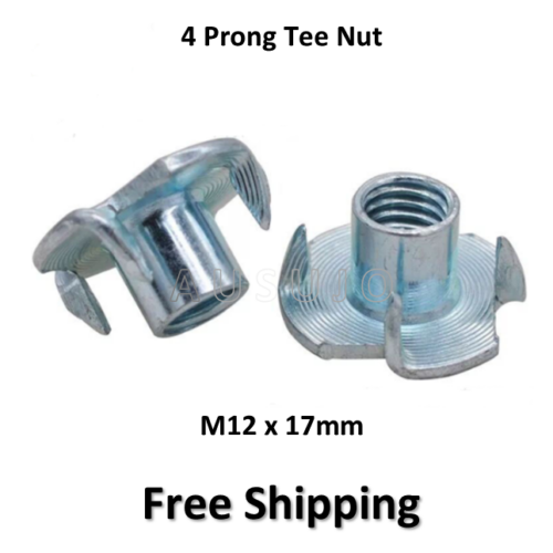 M12 x 17mm Internal Thread T Nut 4 Prong