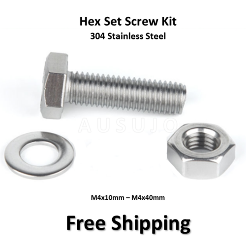 M4 304 Stainless Steel Hex Set Screw Kit