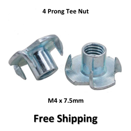 M4 x 7.5mm Internal Thread T Nut 4 Prong