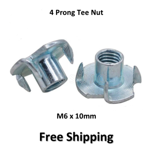 M6 x 9.5mm Internal Thread T Nut 4 Prong