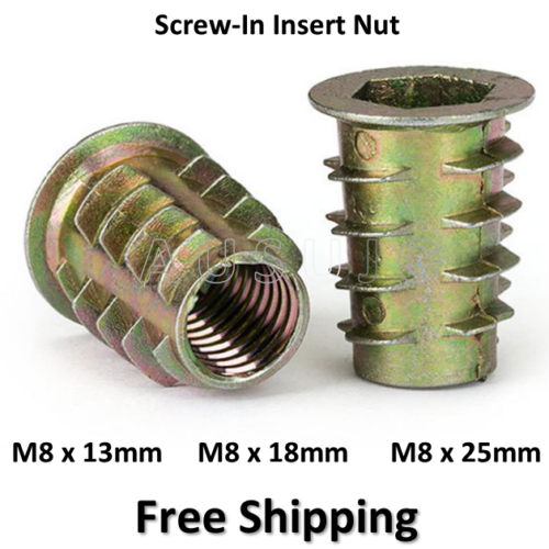 M8 x 13mm 18mm 20mm 25mm Screw-in Insert Nuts
