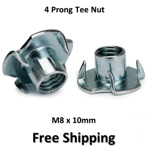 M8 x 10mm Internal thread T Nut 4 Prong