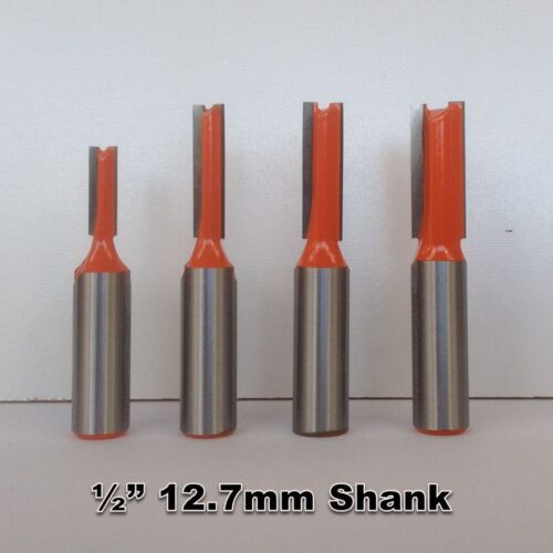 4 Straight Router Doweling Bits 1/2″ 12.7 Shank 1/4″ 5/16″ 3/8″ 1/2″