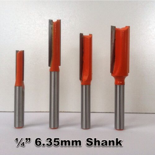 4 Straight Router Doweling Bits 1/4″ 6.35mm Shank 1/4″ 5/16″ 3/8″ 1/2″