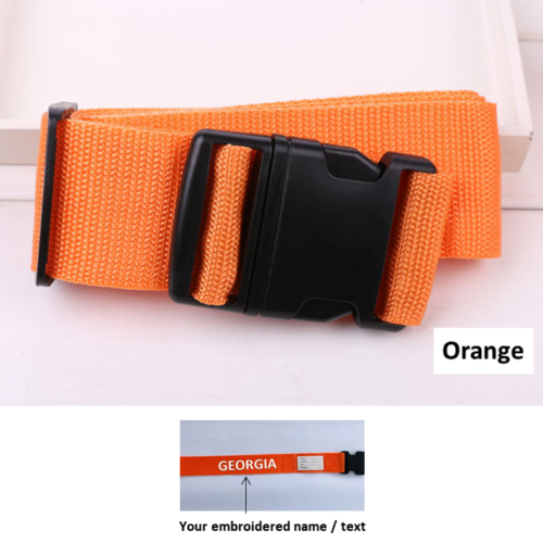Orange Personalised Embroidered 2m Luggage Strap