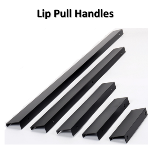 Black Lip Pull Cabinet Handles