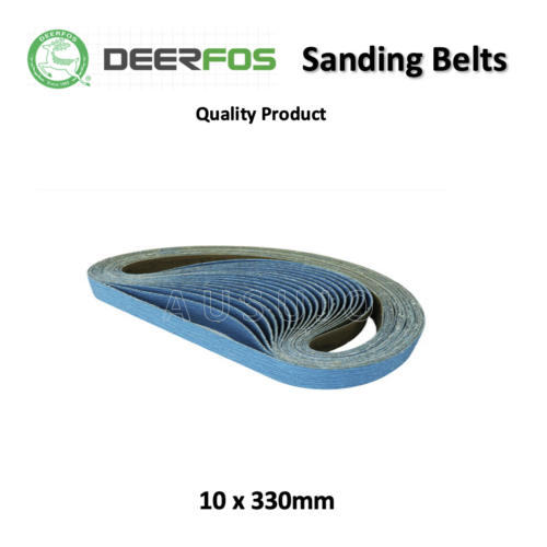 Deerfos 10mm X 330mm Zirconia Sanding Belt 40 – 120 Grit Heavy Duty