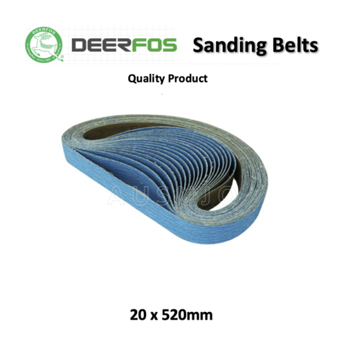 Deerfos 20mm X 520mm Zirconia Sanding Belt 40 – 120 Grit Heavy Duty