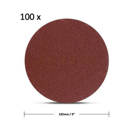 100 x 225mm / 9″ 40 – 320 Grit Round Sanding Disc Hook Loop