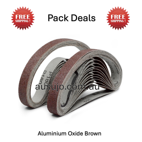 Free Shipping: 457mm x 13mm Aluminium Oxide Brown Linishing Sanding Belt
