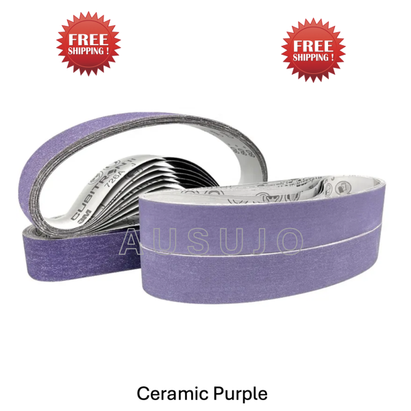 Free Shipping: 915mm x 50mm Purple Sanding Belts – Premium Ceramic Abrasive Belts for Metal & Wood