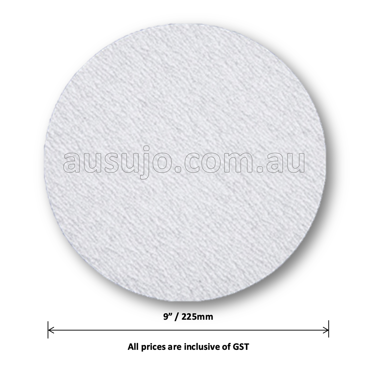 225mm / 9″ 60 – 320 Grit Round Sanding Disc Hook Loop White / Grey