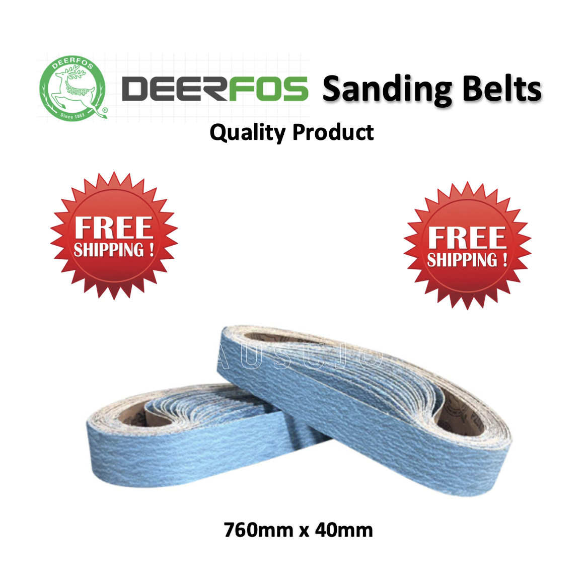 Free Shipping: 760mm x 40mm Deerfos PZ533 Zirconia Sanding Belts – Heavy Duty Industrial Abrasive Belts