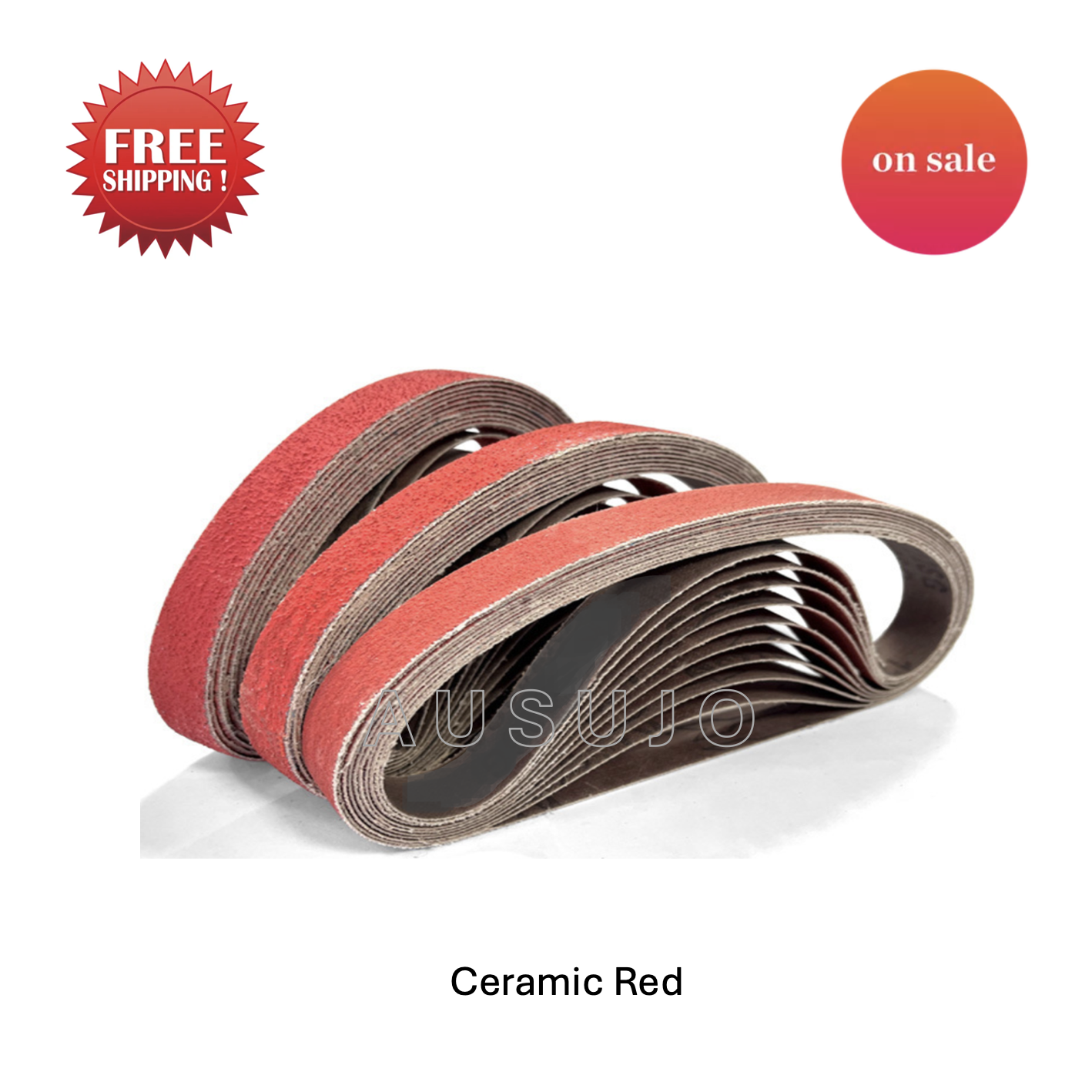 Free Shipping: 760mm x 40mm Ceramic Red Linishing Sanding Belt